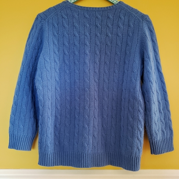 Lord & Taylor Blue Cashmere Sweter EUC L - Picture 3 of 8